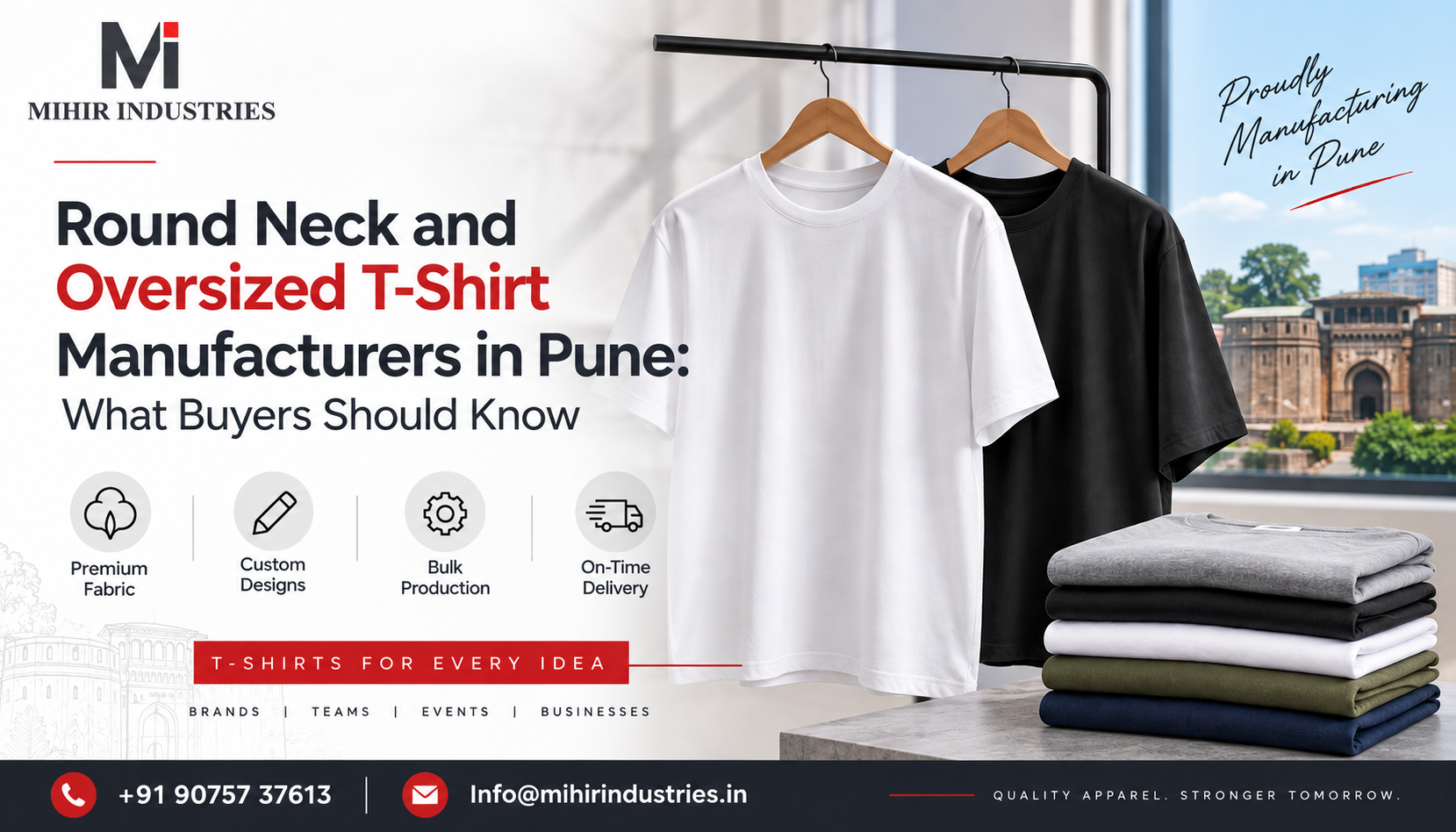 Round neck and oversized T-shirt manufacturers in Pune